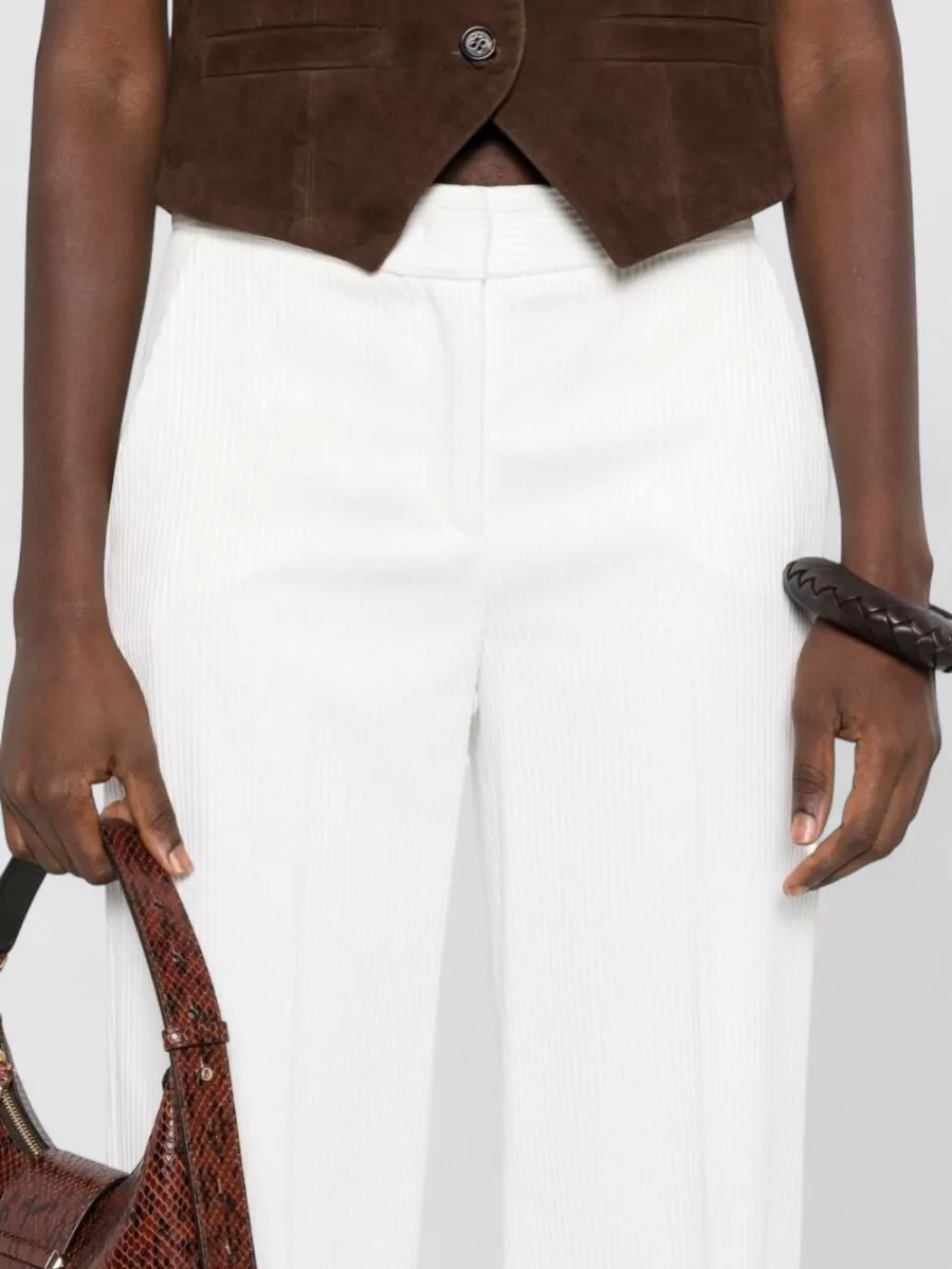 Via Masini 80 Ribbed Wide-Leg Trousers
