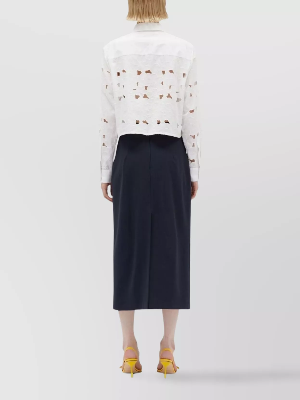 Msgm Logo Waistband Wool Skirt
