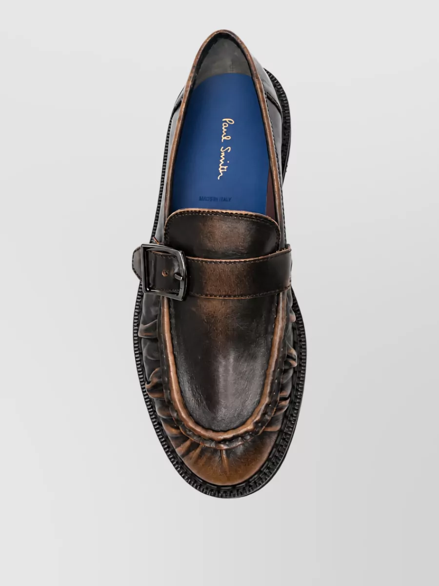 Paul Smith Leather Distressed Monk Shoes
