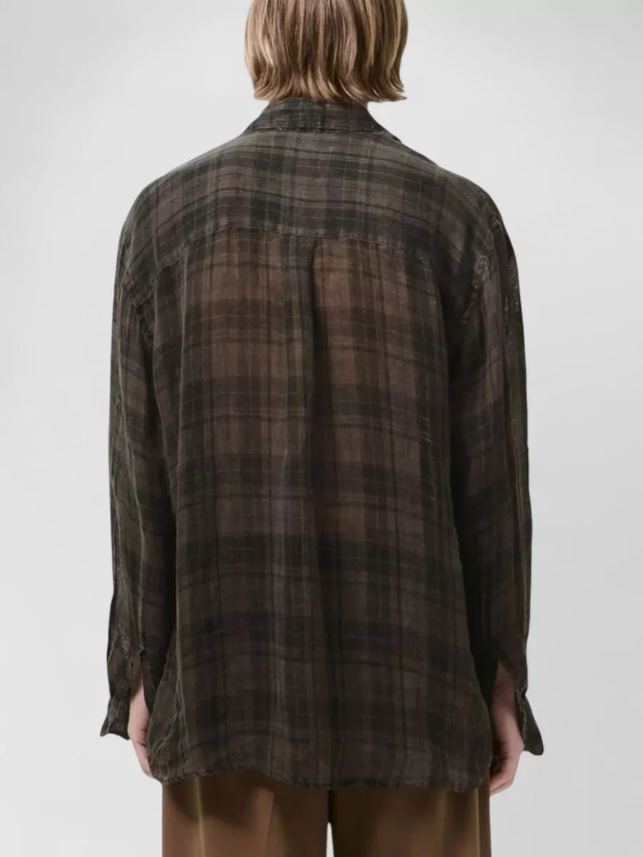 Our Legacy Long Sleeve Shirt Plaid Pattern Chest Pocket
