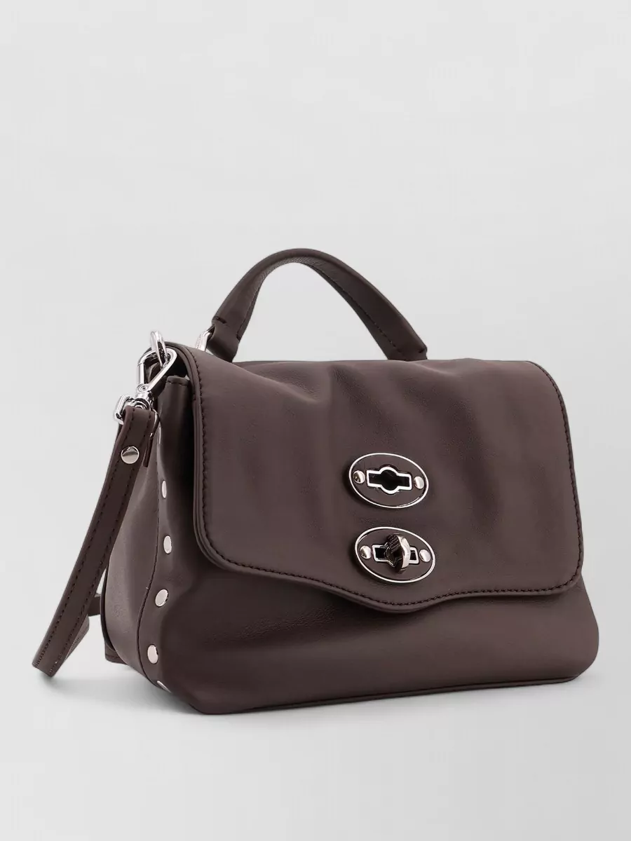 Zanellato Calf Leather Studded Crossbody Bag