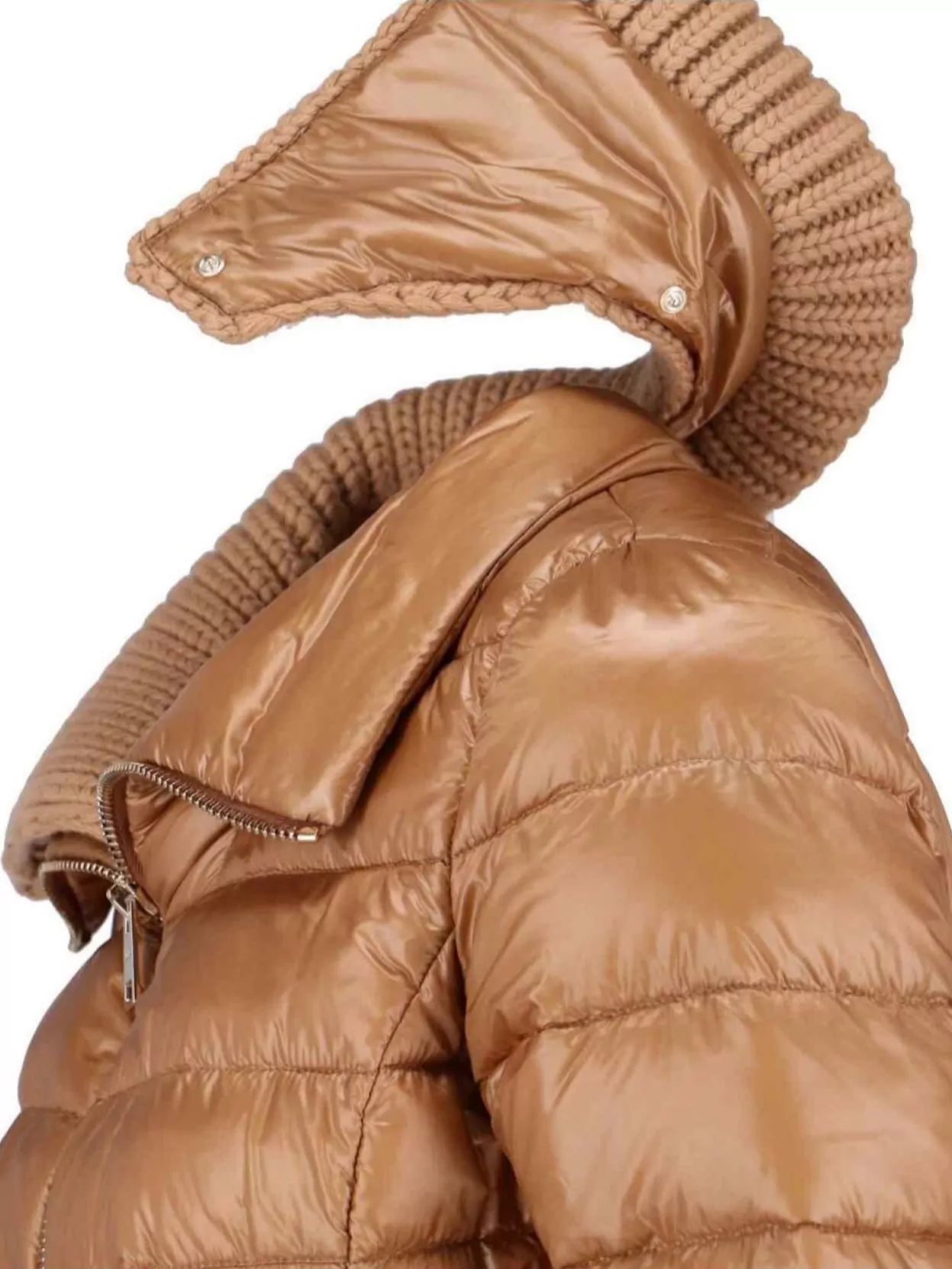 Herno Quilted Long Length Jacket With Detachable Collar
