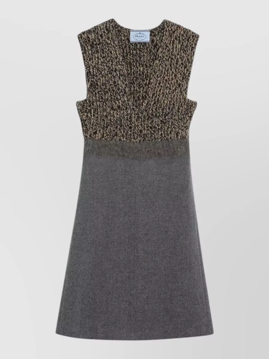 Prada sleeveless cashmere knee-length dress