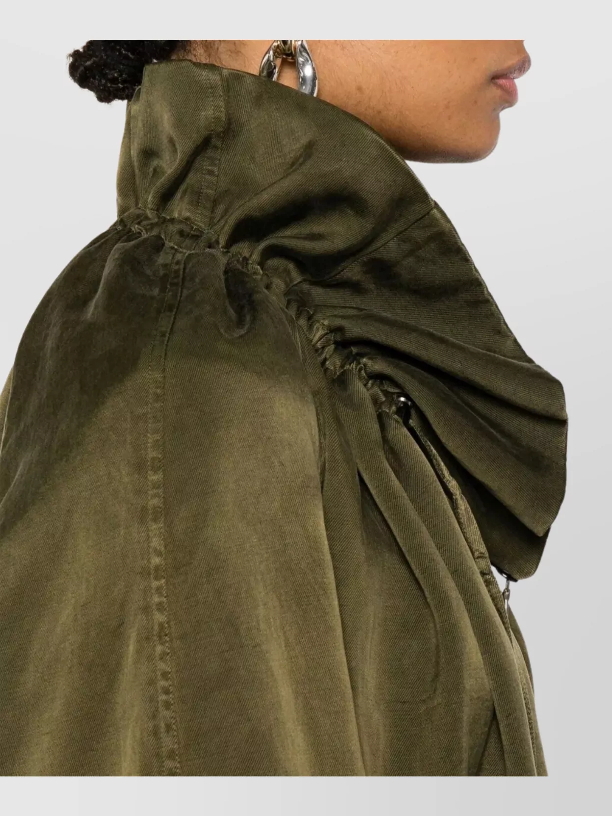 Dries Van Noten Lightweight Cocoon Zip Jacket In Khaki Women