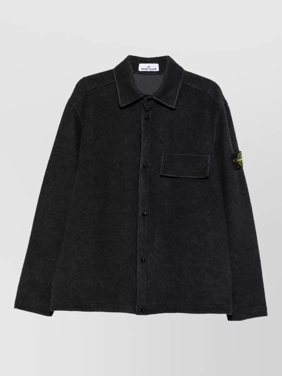 Stone Island wool-blend long-sleeve shirt jacket