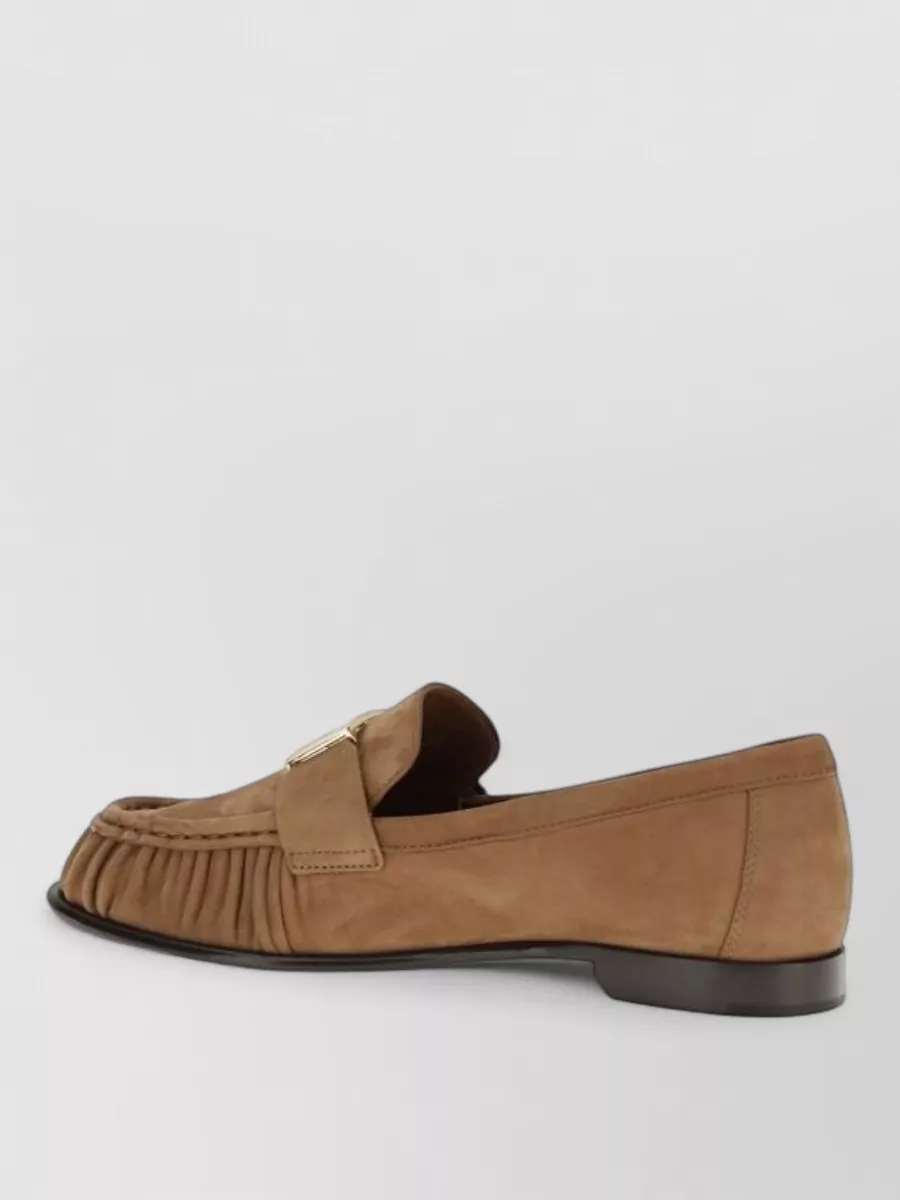 Fendi Leather Slip-On Loafers