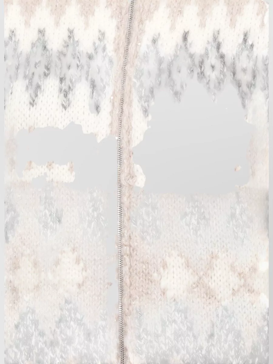 Peserico Ribbed Sequined Sleeveless Cardigan