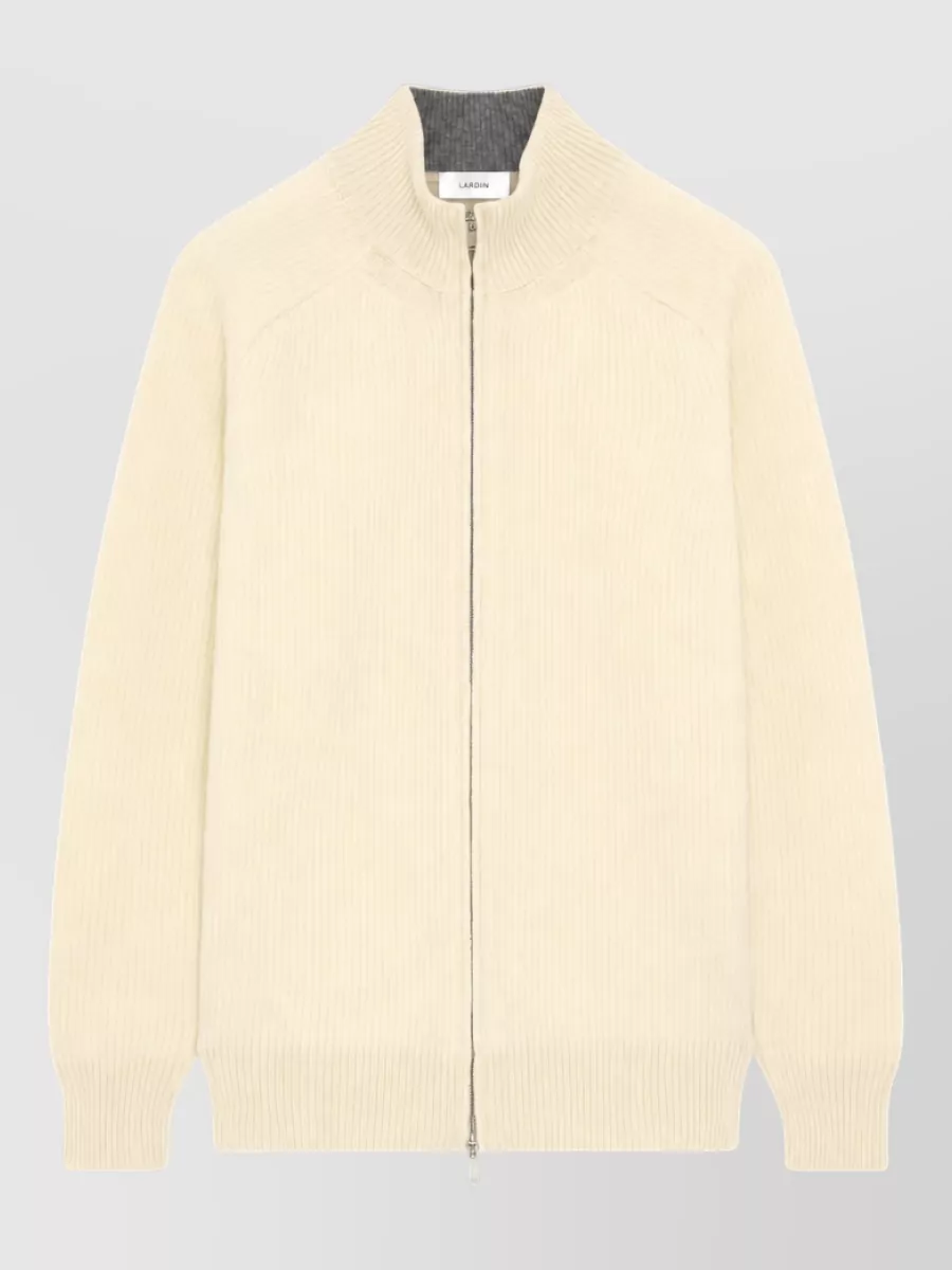 Lardini cashmere-blend ribbed zip-up cardigan