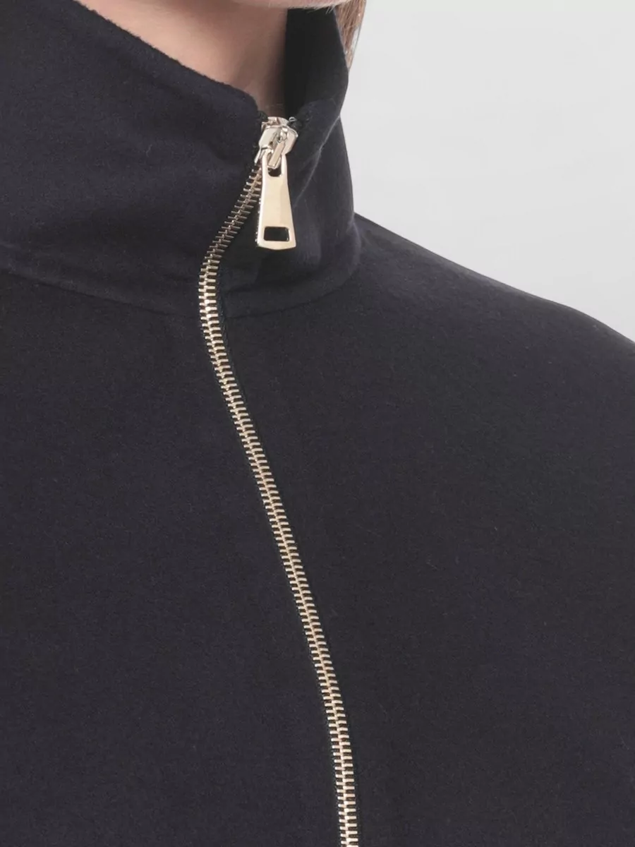 Fabiana Filippi Virgin Wool High Neck Long Sleeve Fitted Jacket