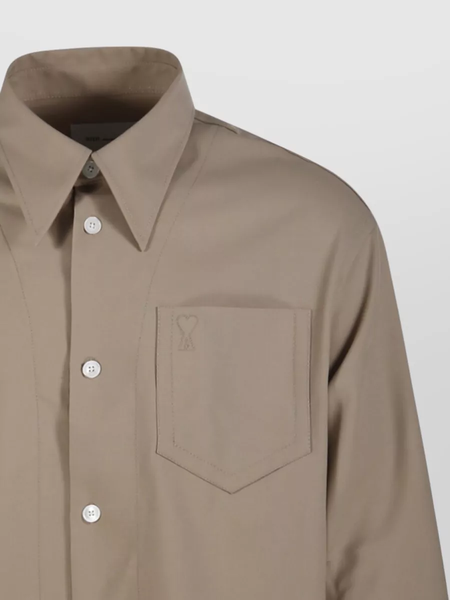 Ami Paris Wool Long-Sleeve Shirt