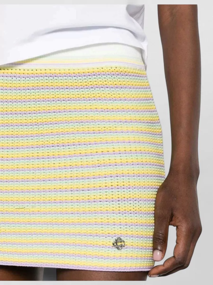 Casablanca Striped Cotton Mini Skirt