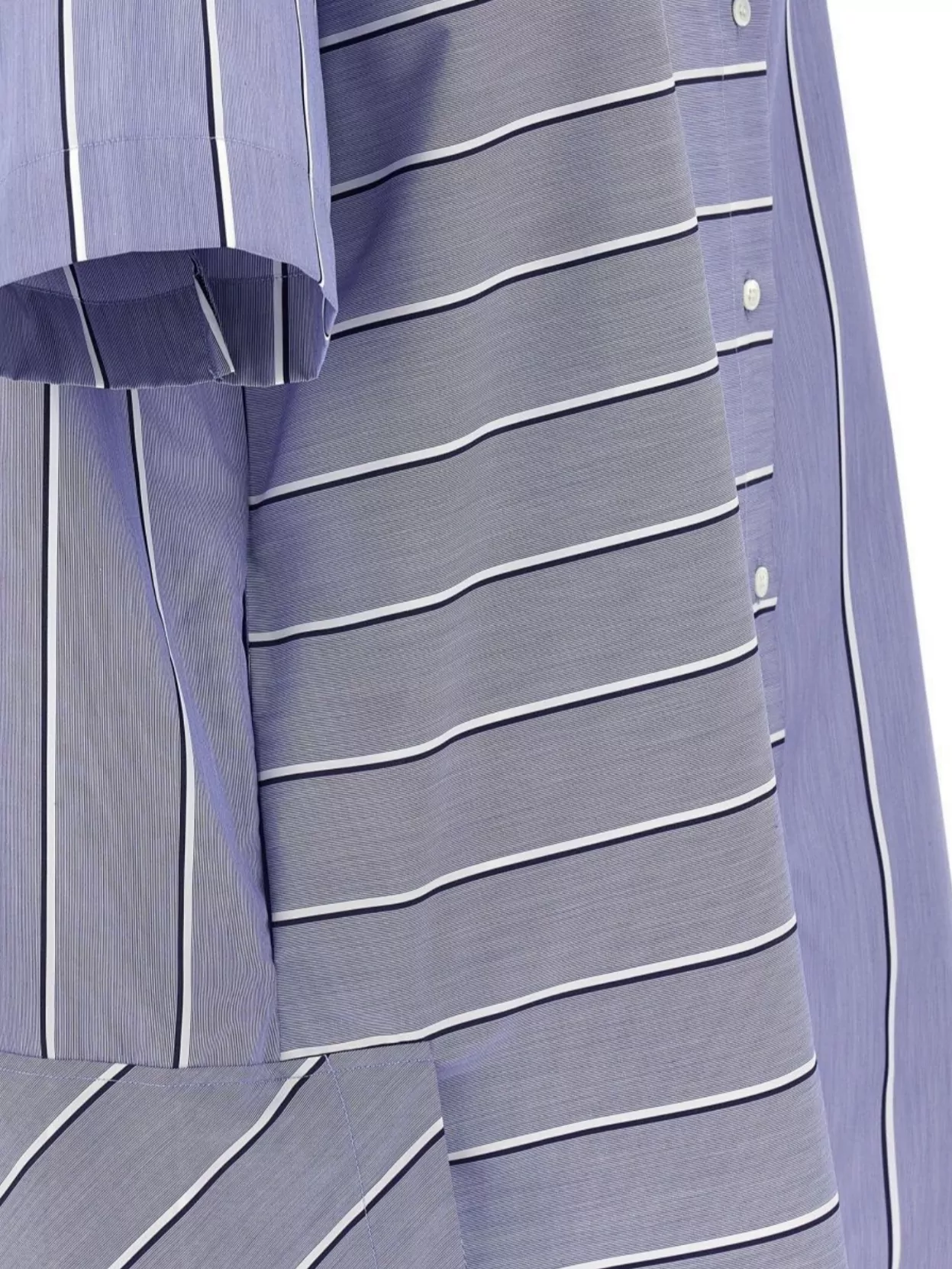 Jw Anderson J. W. Anderson Patchwork Cotton Shirt Dress With Asymmetric Hem In Blue