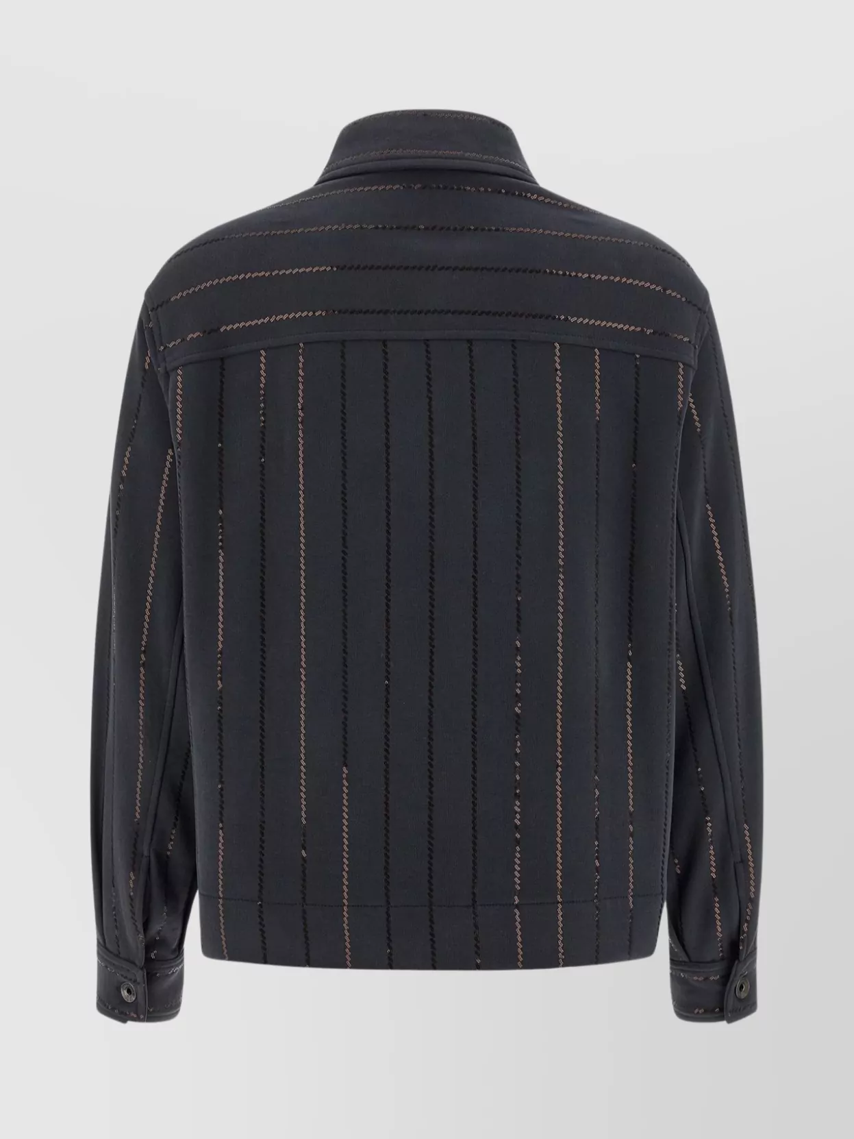 Brunello Cucinelli Knitwear With Chest Pockets And Collared Neck In Black