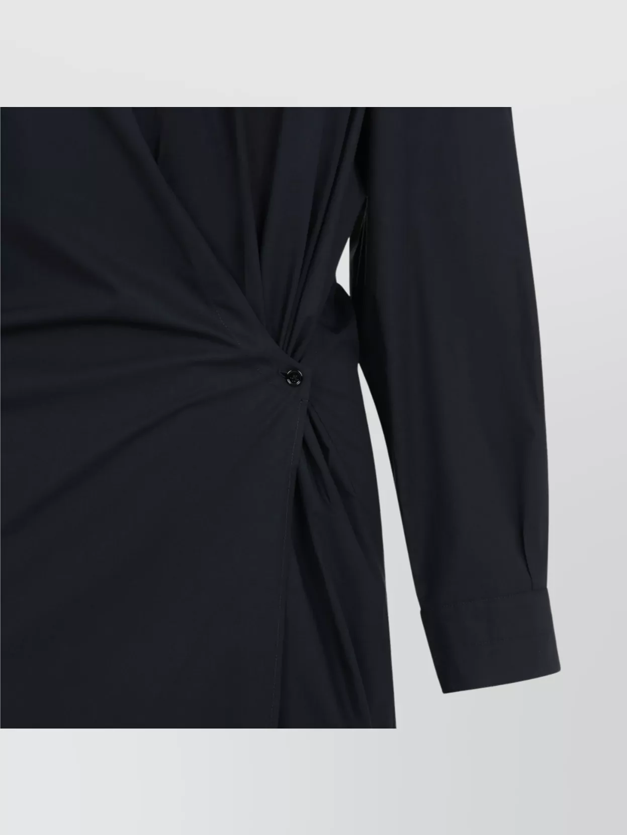 Lemaire Straight Collar Twisted Dress With Side Knot In Black