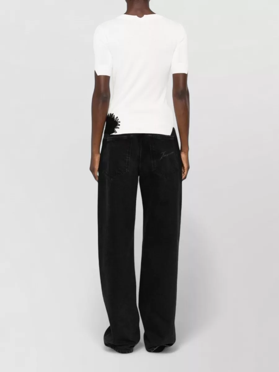 Ermanno Scervino Top Short Sleeves Round Neck Lace