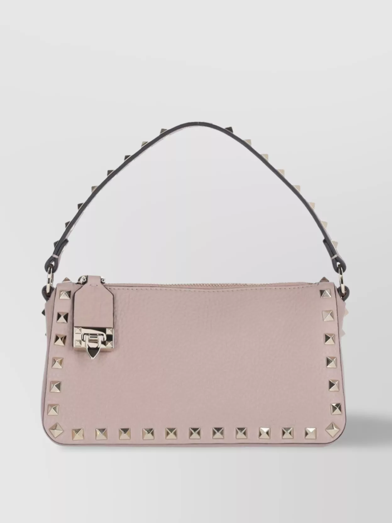 Valentino Leather Top Handle Shoulder Bag With Studded Design