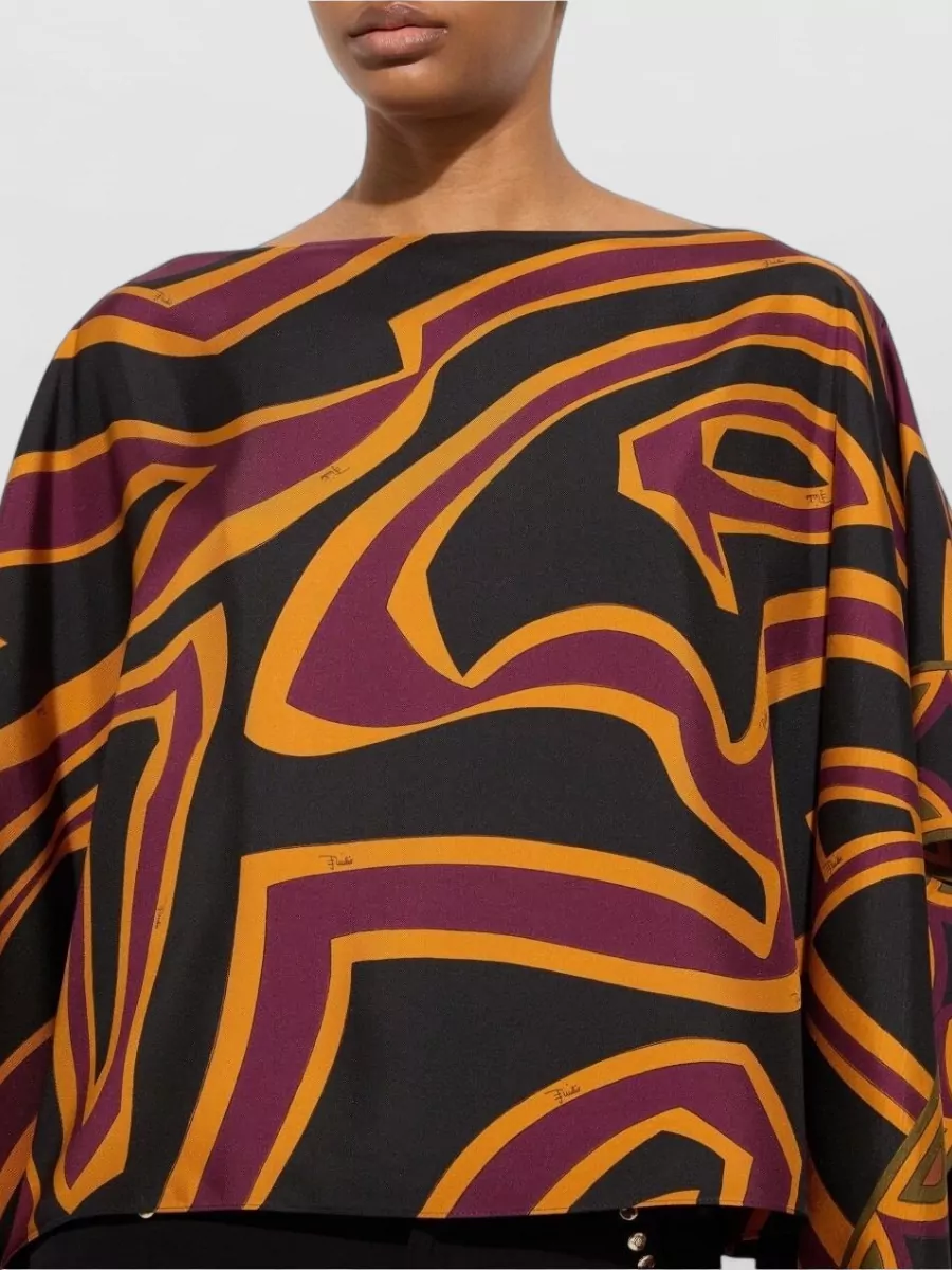 Pucci Printed Silk Batwing Blouse