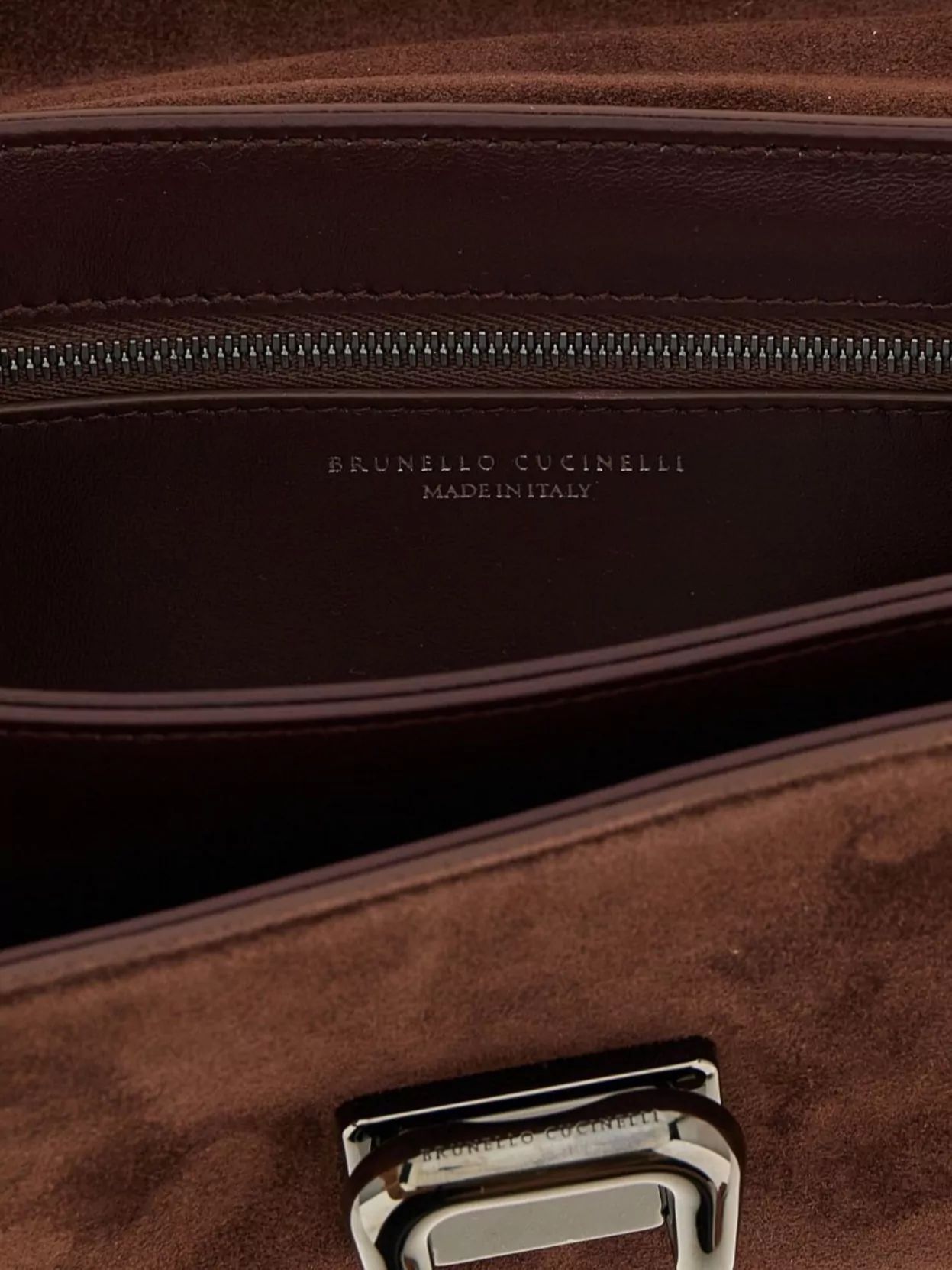 Brunello Cucinelli Tailored Clutch With Suede And Metal