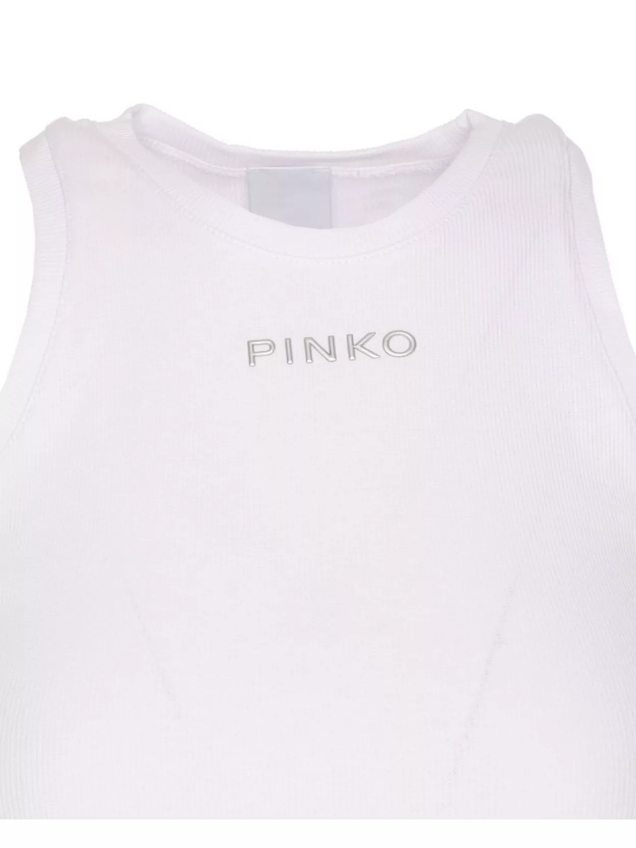 Shop Pinko Crewneck Distinto Ribbed Sleeveless Top
