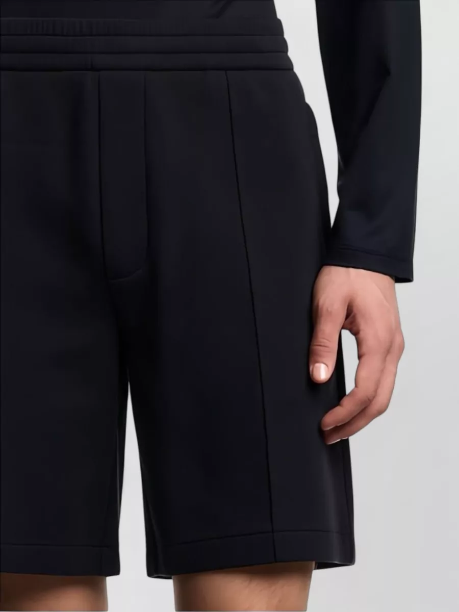 Emporio Armani Cotton Shorts Pleated Design Elastic Waistband