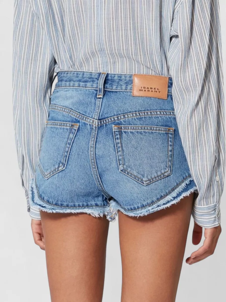 Isabel Marant Eneidala Denim Shorts Silk Nylon Blend