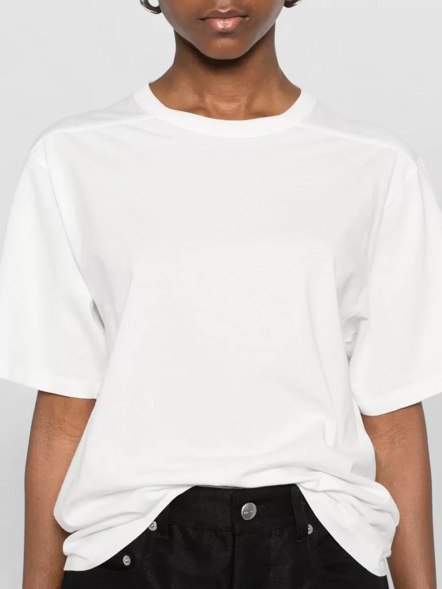 Rick Owens Short Sleeve Crew Neck Plain Top
