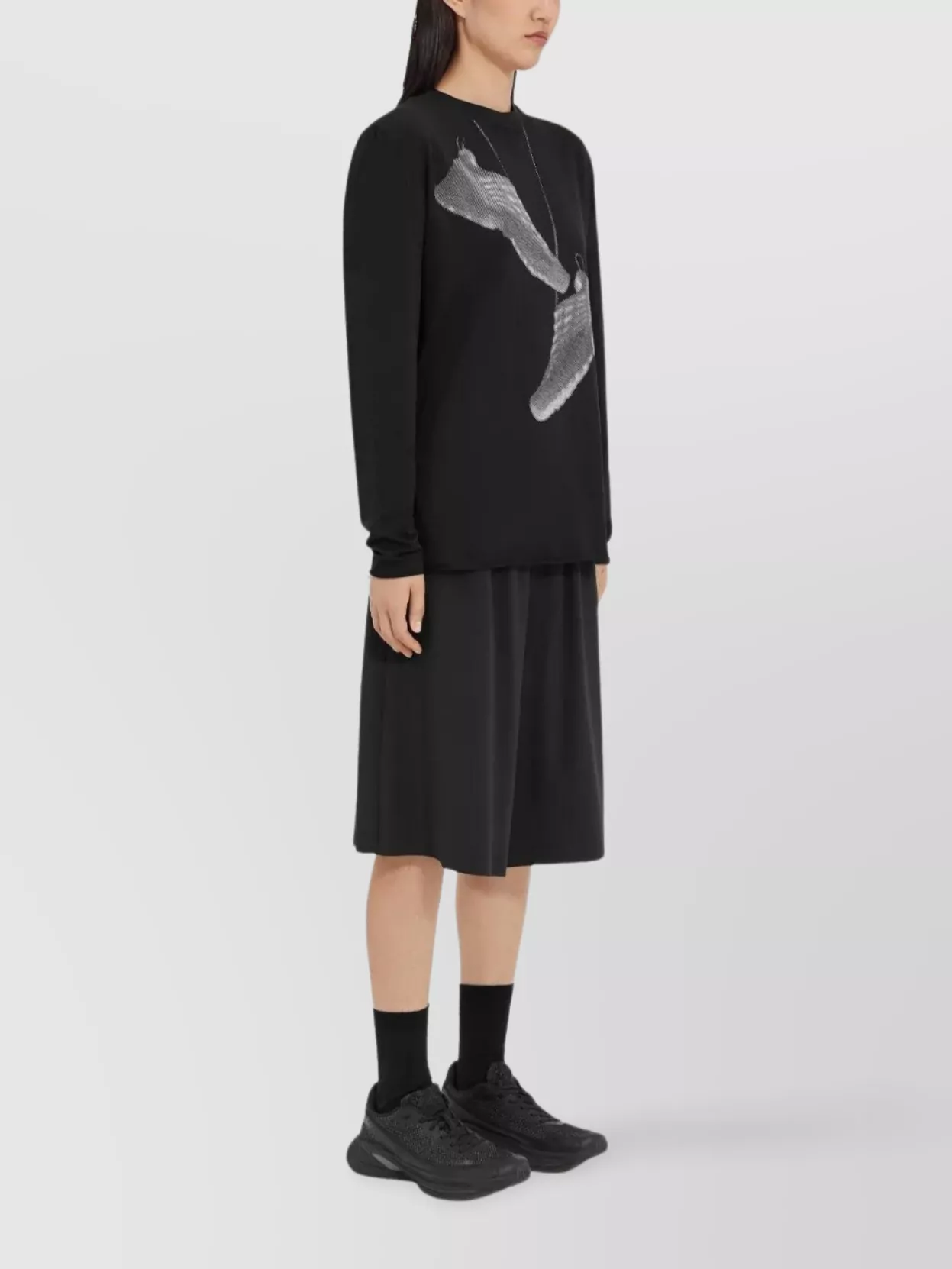 Mm6 Maison Margiela Crew Neck Graphic Print Long-Sleeved T-Shirt