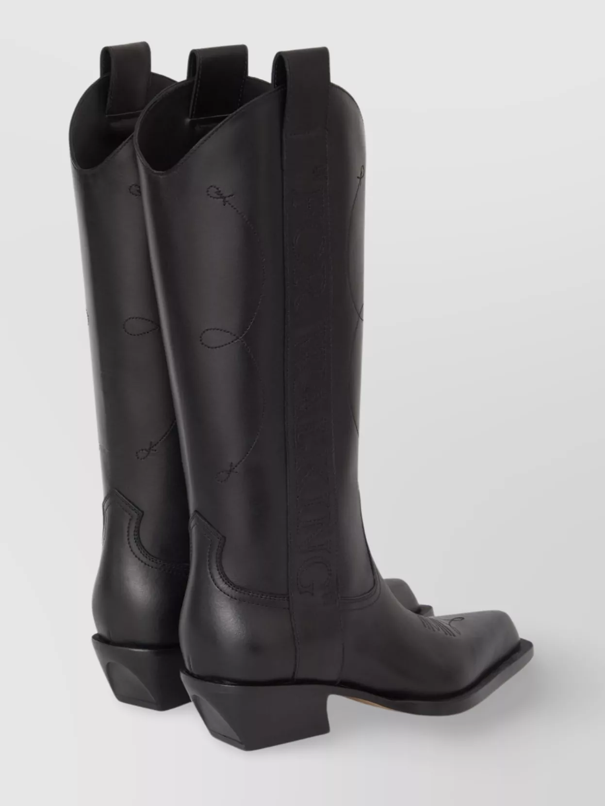 Off-white Texan Boots For High-heeled Walking In Brown