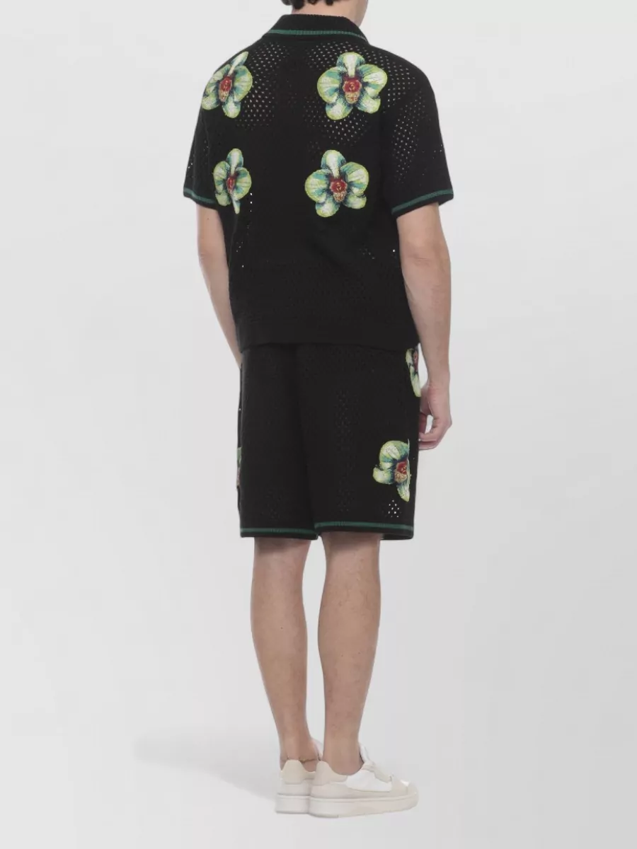 Casablanca Cotton Perforated Short-Sleeve Shirt