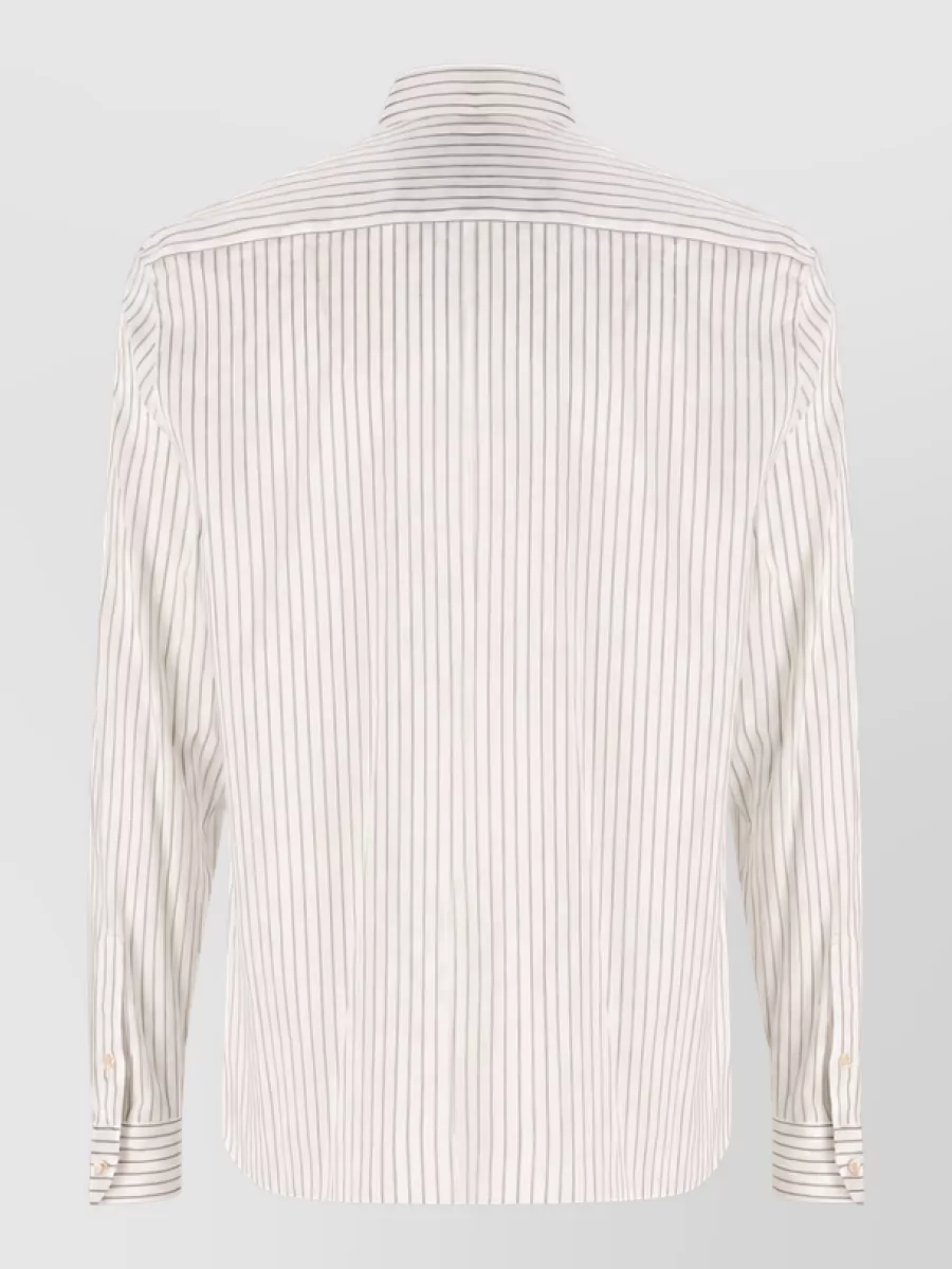 Valentino Garavani Silk Cotton Slim-Fit Striped Long-Sleeve Shirt