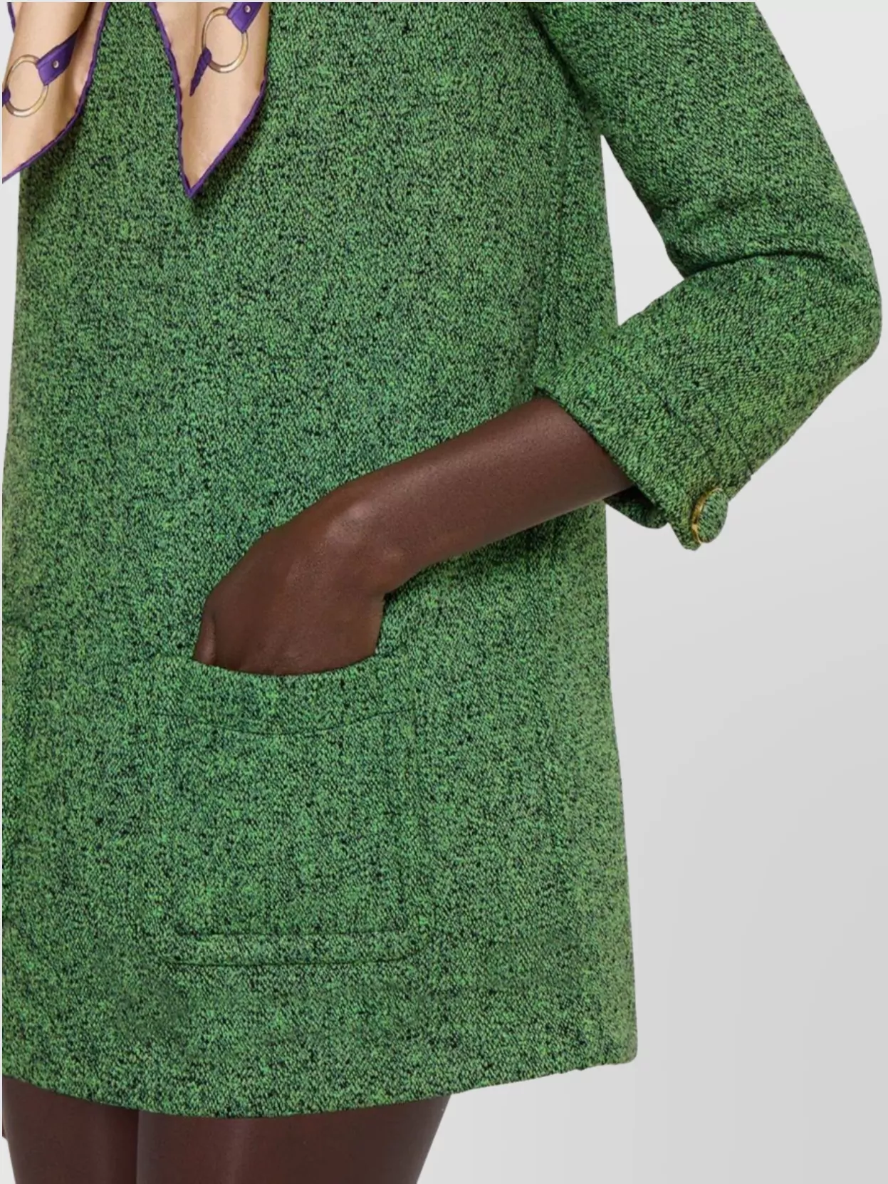 Gucci Textured Cotton Dress Featuring Patch Pockets