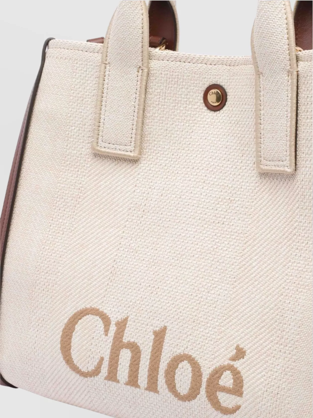 Chloé Hand Tote Bag Contrast Trim