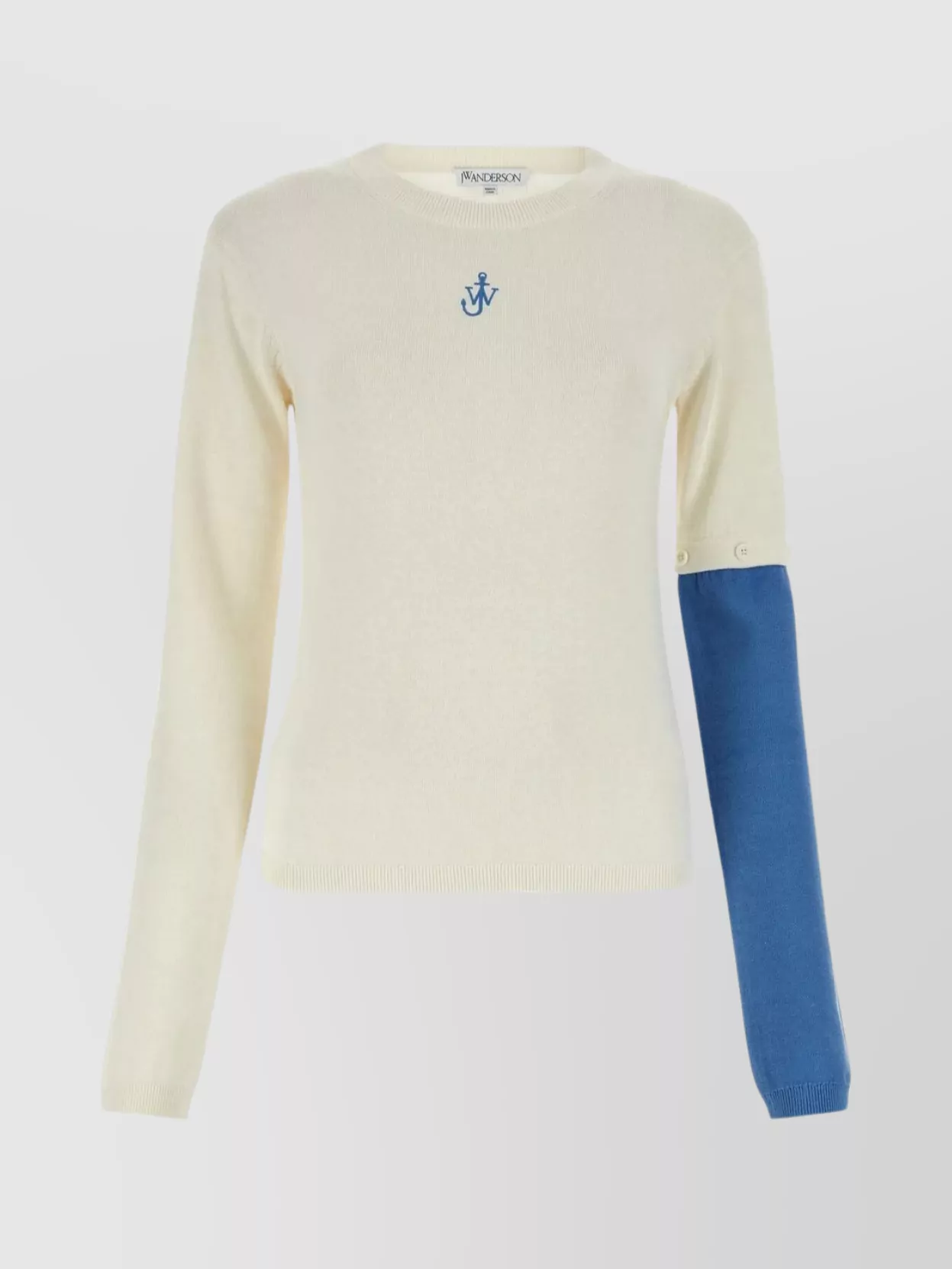 Shop Jw Anderson Silk Blend Crew-neck Sweater In Cream