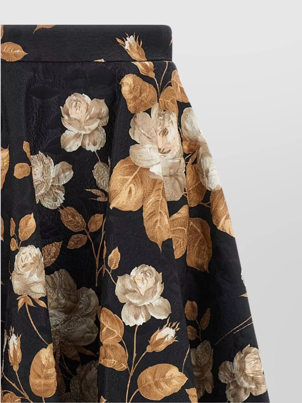 Dolce&Gabbana Floral Brocade High-Waisted Full Skirt