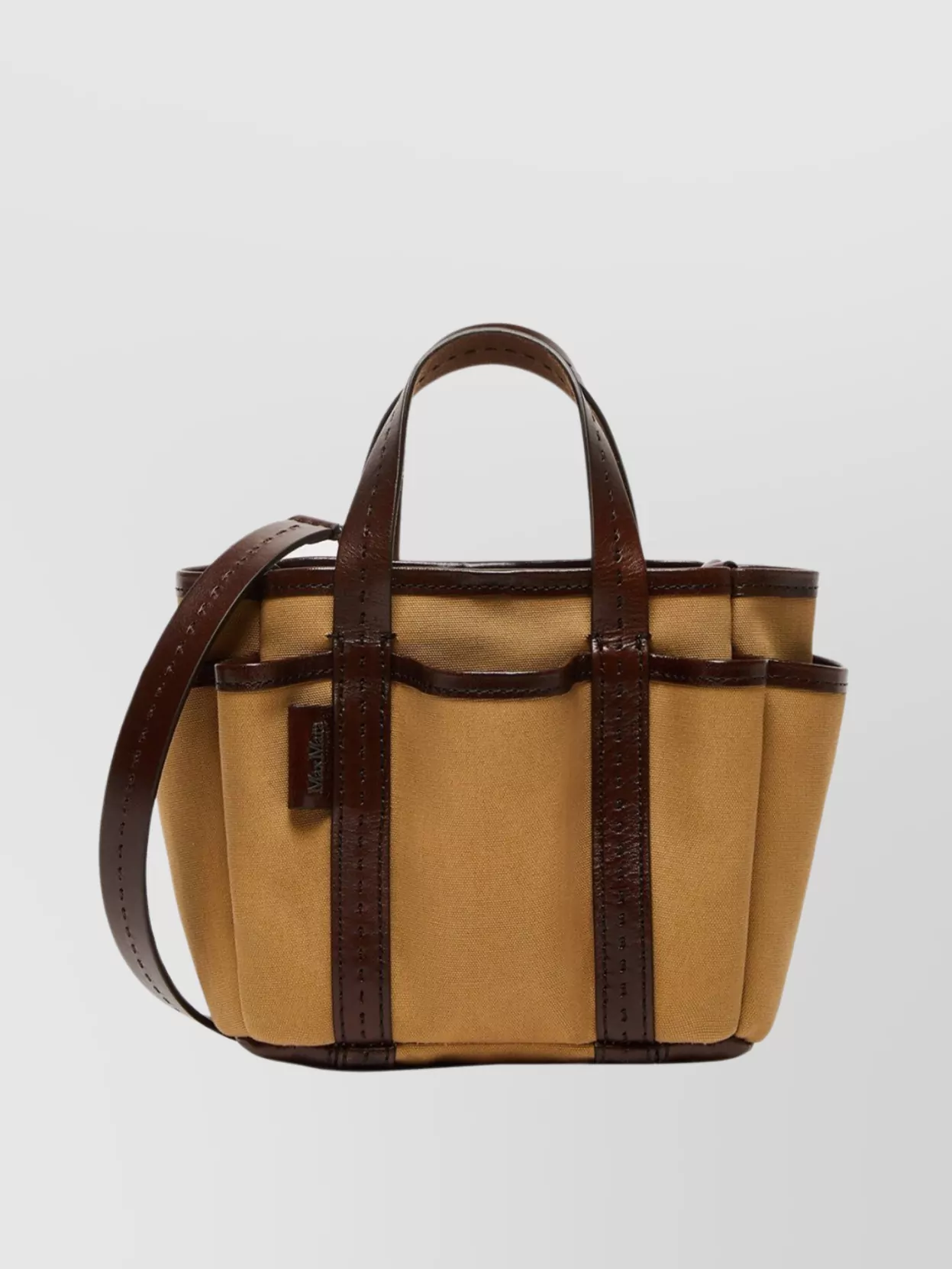 Shop Max Mara Mini Tote Bag With Pockets And Topstitching