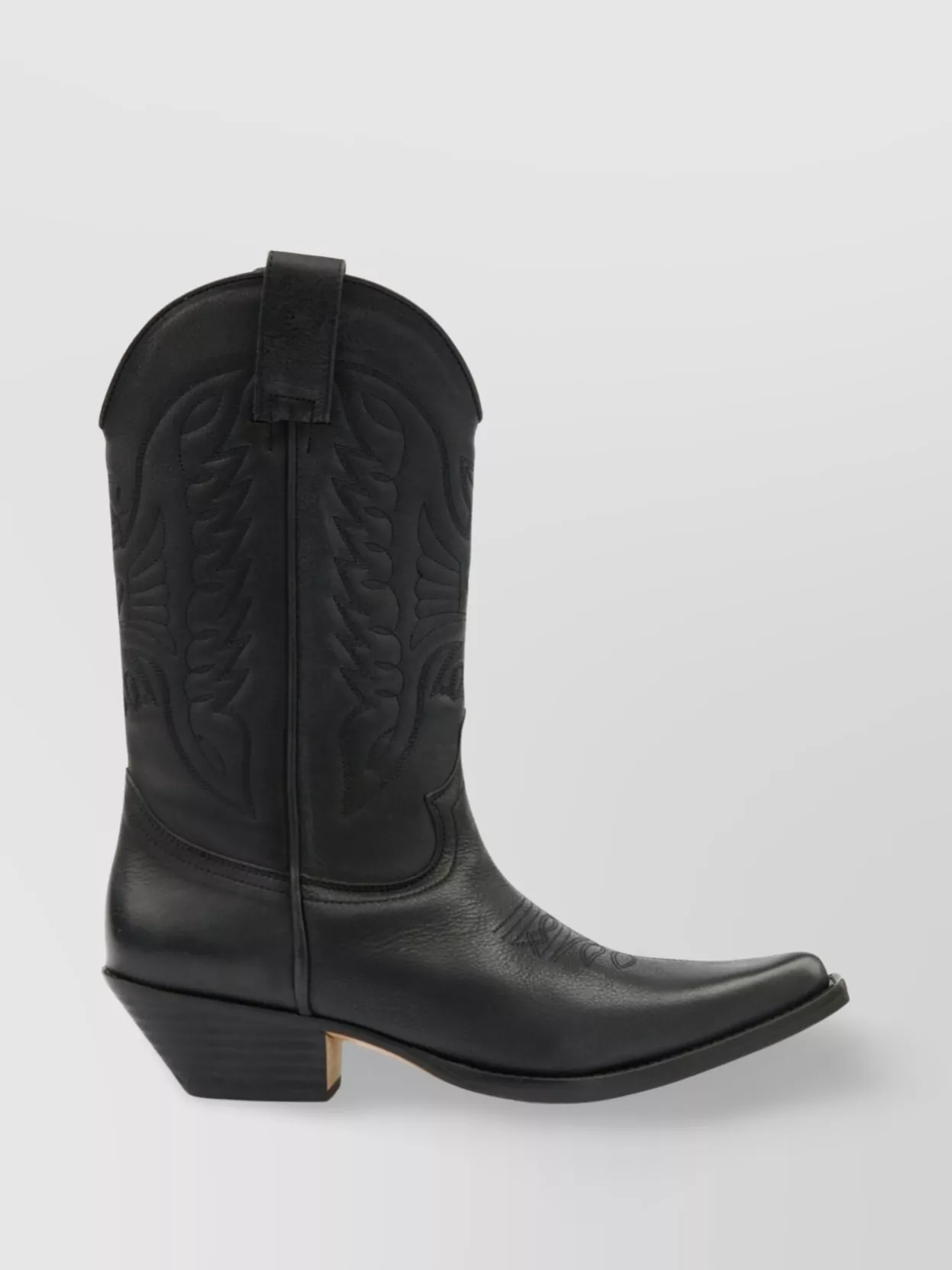 Mm6 Maison Margiela Pointed Toe Mid-Calf Cuban Heel Boots