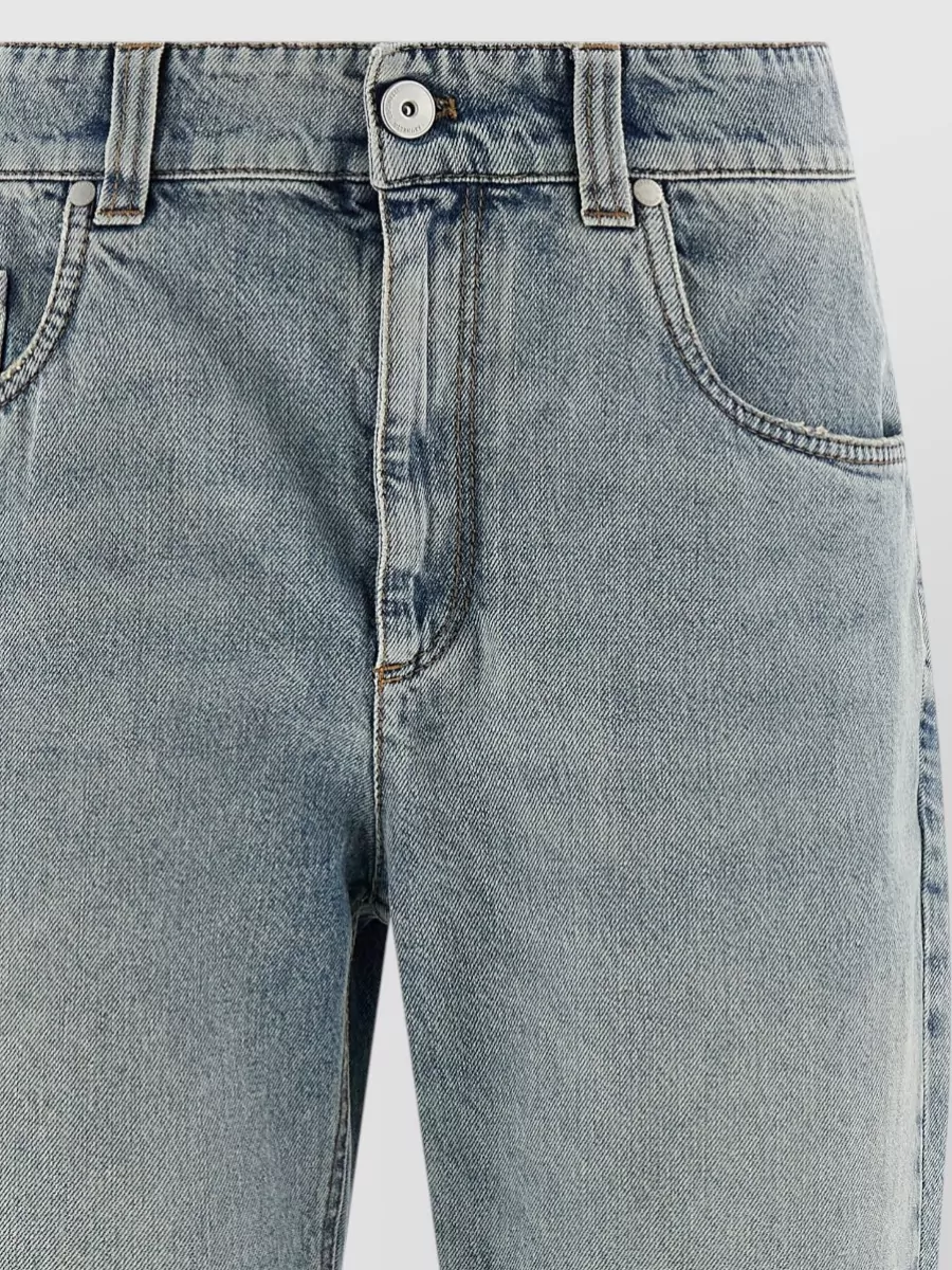 Brunello Cucinelli Denim High-Rise Cropped Straight-Leg Jeans