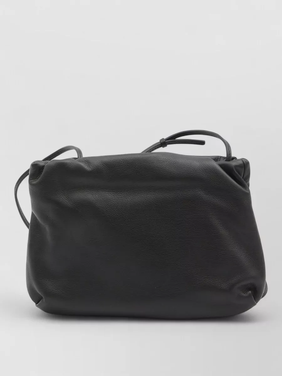 The Row Calfskin Leather Ruched Crossbody Bag
