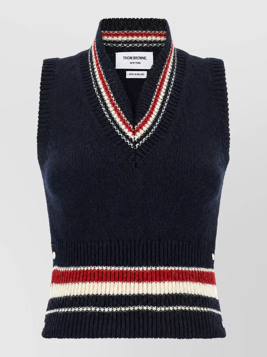Thom Browne wool mohair knitted vest