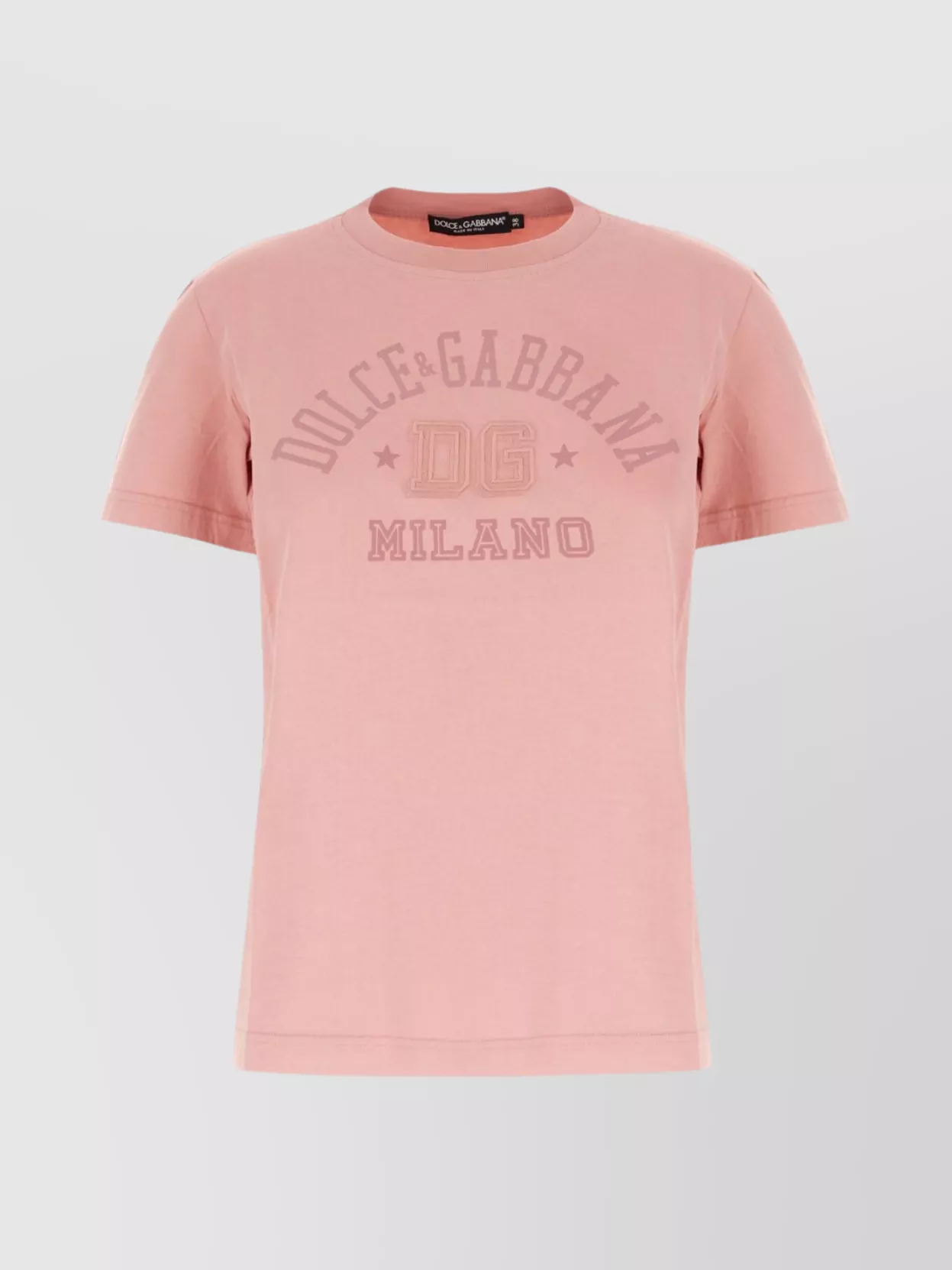 Dolce & Gabbana Cotton Crew Neck T-shirt With Graphic Print In Pink