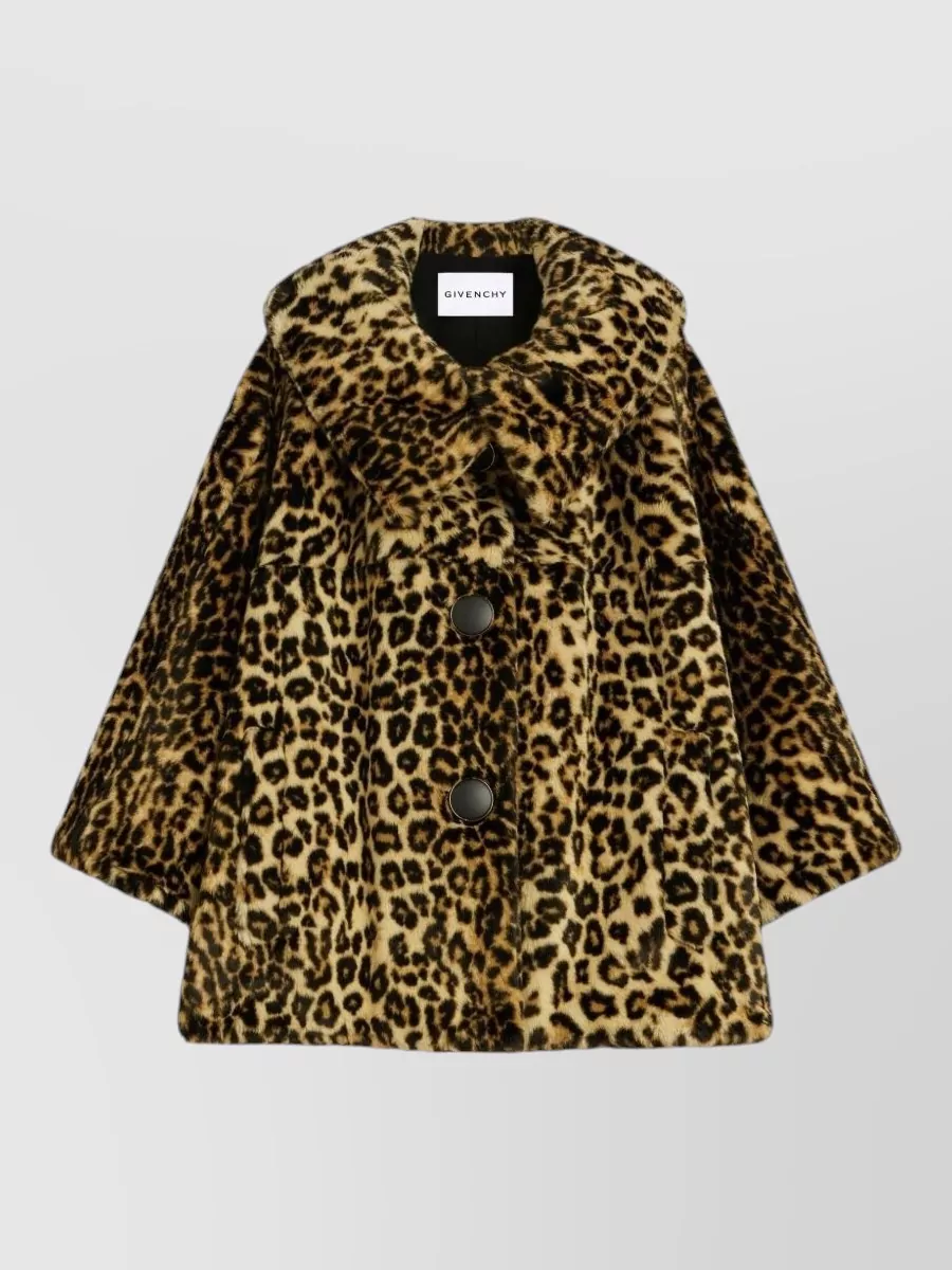Givenchy leopard-print camel hair jacket