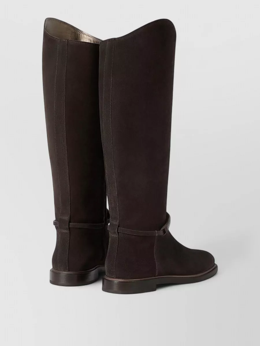 Brunello Cucinelli Leather Asymmetric Suede Boots