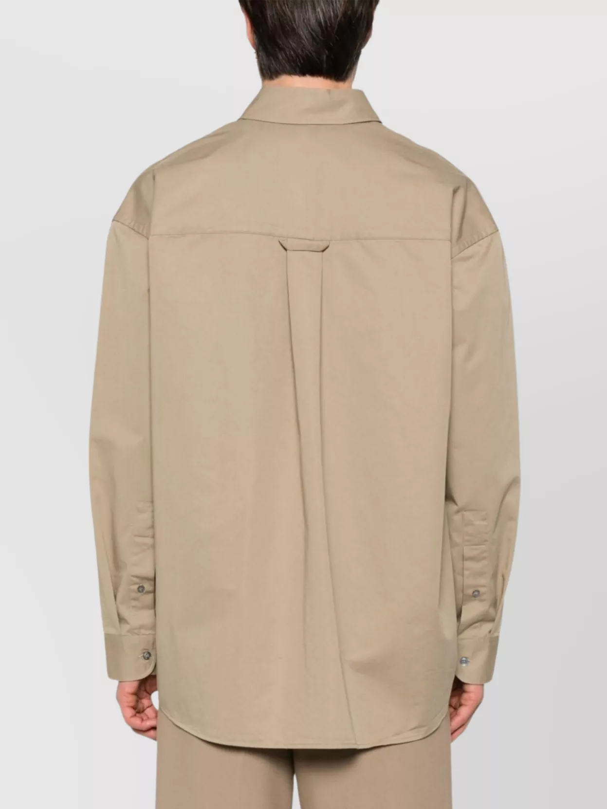 Studio Nicholson Collared Shirt With Long Sleeves And Back Yoke In Brown