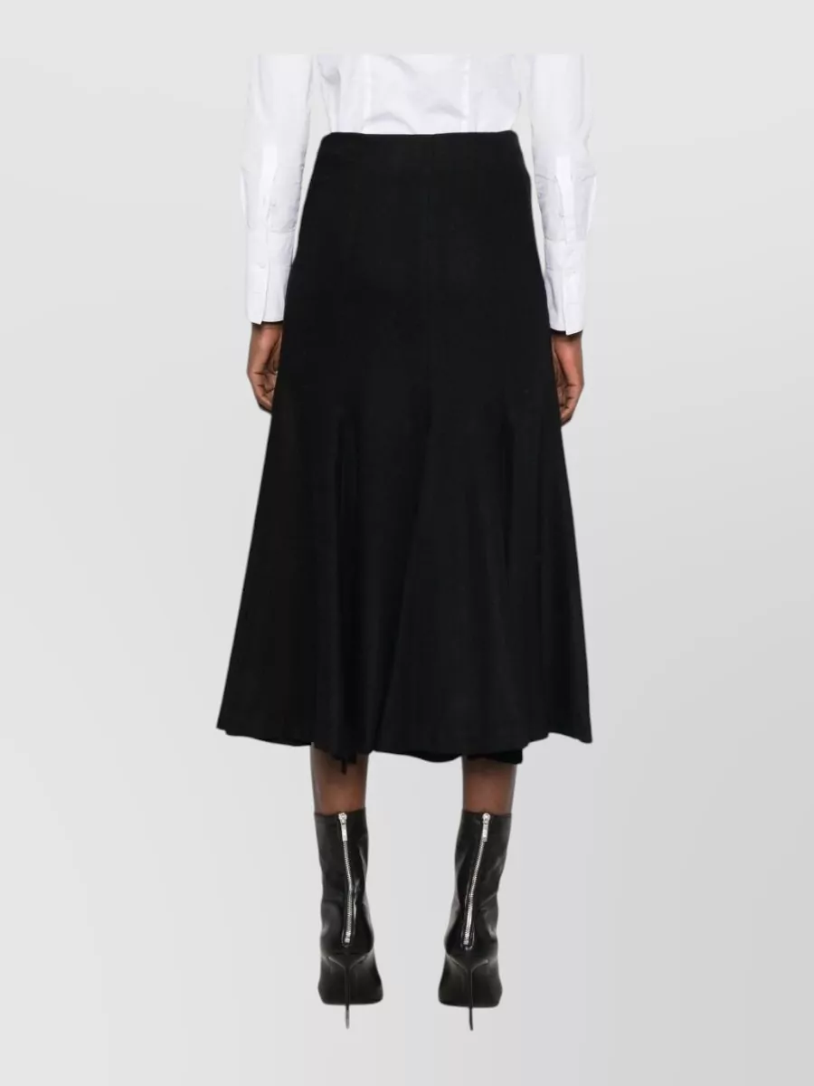 Thelatest Wool Blend Paneled A-Line Midi Skirt