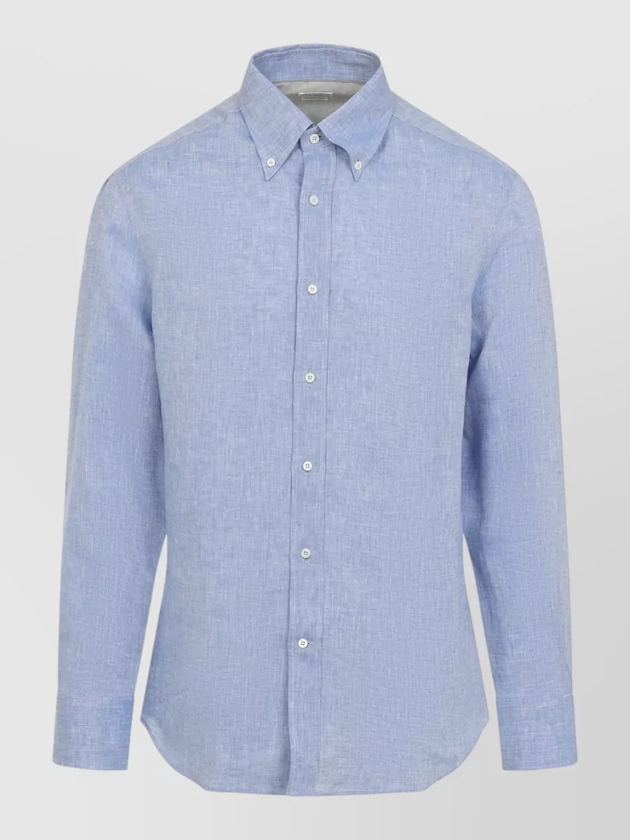 Brunello Cucinelli Linen Shirt Button Down Collar Long Sleeves