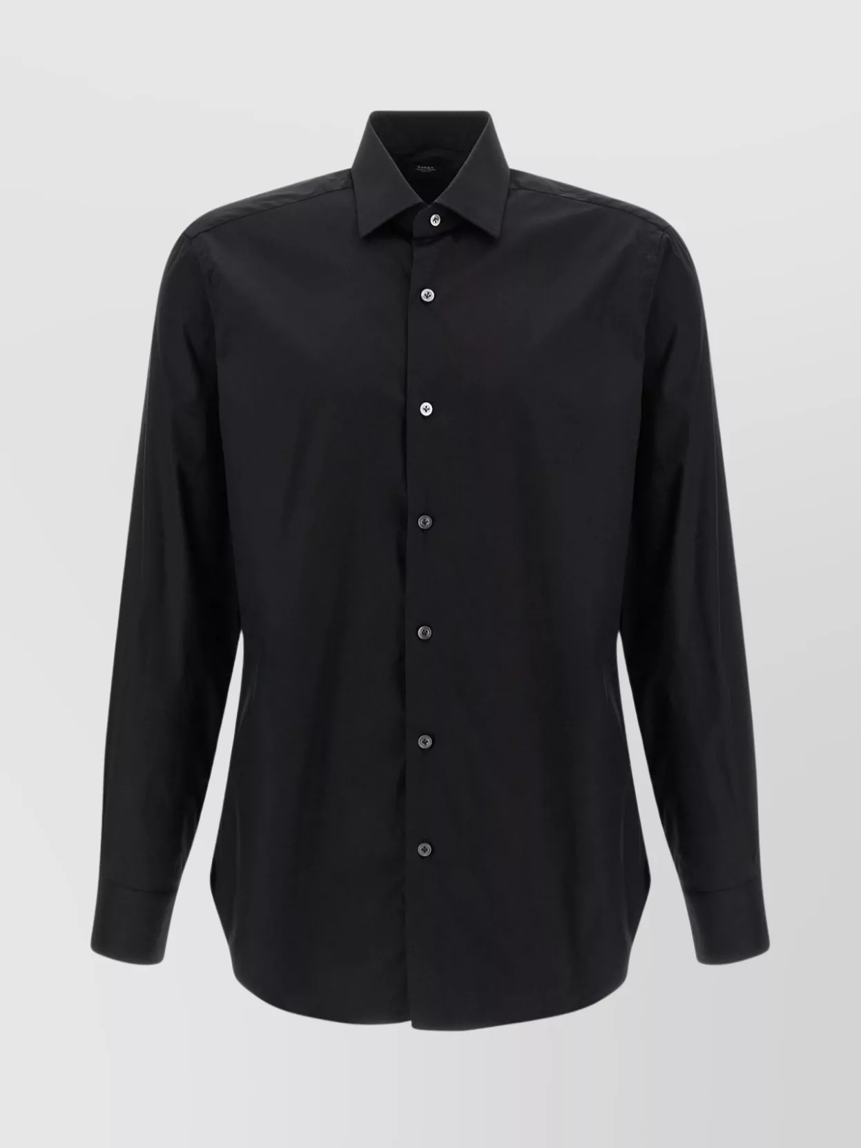 Barba Napoli Cotton Shirt With Button Cuffs And Collar In Black