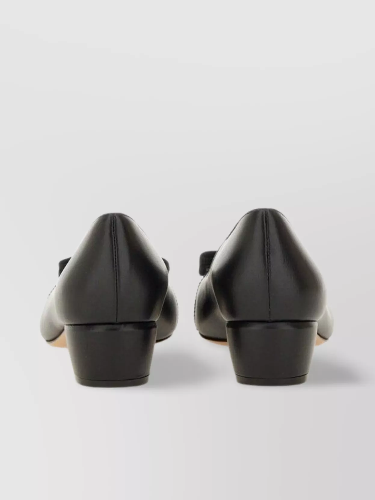 Ferragamo Block Heel Ballerina Shoes With Bow Detail