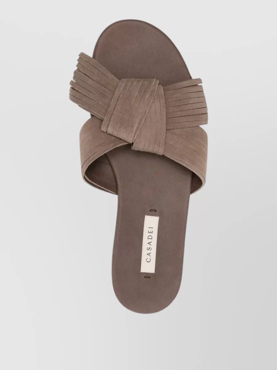 Casadei Leather Flat Slides