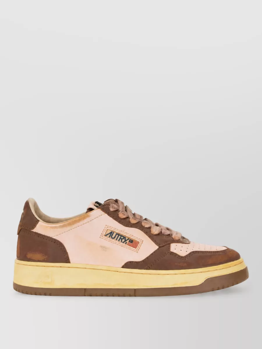 Autry Leather Super Vintage Lace-Up Sneakers