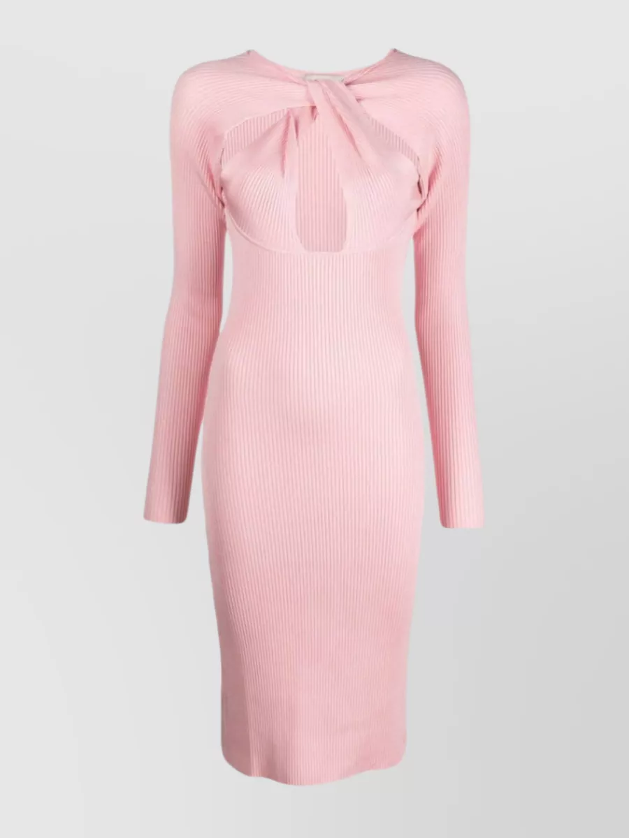 Shop Coperni Twisted Cut-out Midi Dress With Heart Detail In Pastel